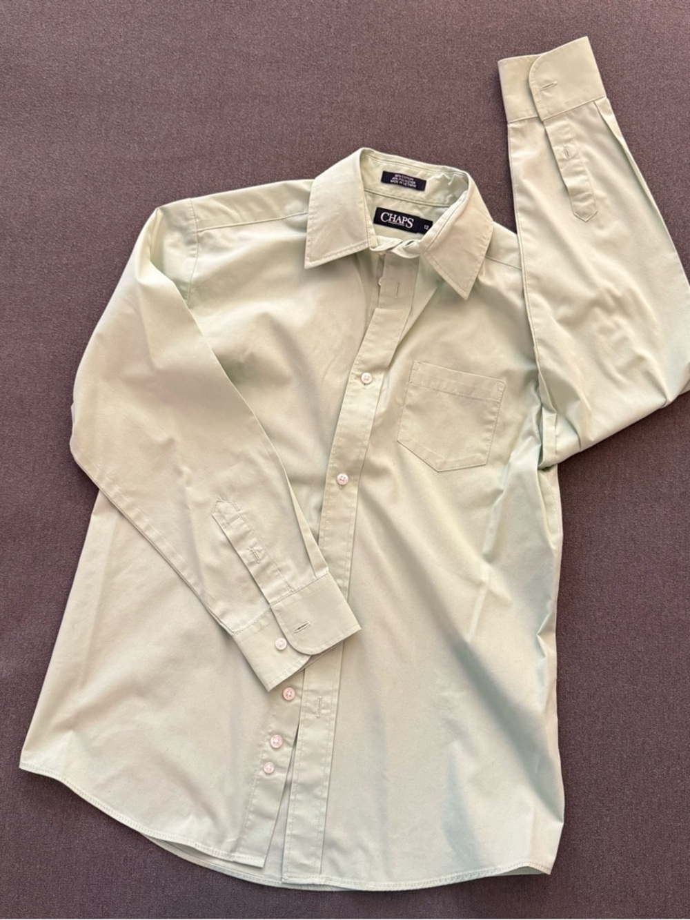 Chaps Light Sage Green Boys' Button-Down Shirt